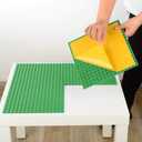 MIMAX Self-Adhesive Baseplates Compatible with DUPLO, Peel-and-Stick Baseplate for DIY Play Table or Wall - 4 Pack (10" x 10") (Green)