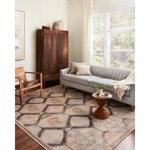 Loloi Wynter Collection WYN-08 Graphite/Blush 7'-6" x 9'-6" Area Rug, .13" Thick, Area Rug, Soft, Durable, Printed, Vintage Inspired, Low Pile, Non-Shedding, Easy Clean, Living Room Rug