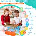 Stepping Stones for Kids, Light Up Interlocking Balance Beam and Non-Slip Toddler Balance Stones, Obstacle Course Sensory Toys with Game Spinner and Card for Indoor Outdoor School Family Play