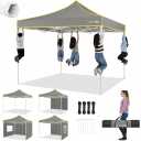 HOTEEL 10x10 Pop up Canopy Tent for Parties, Heavy Duty Easy Setup Tent with 4 Sidewalls, Outdoor Commercial Instant Gazebo for Wedding Event, with Portable Bag, Grey(Hexagonal Frame)