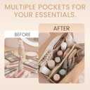 Toiletry Bag with Clear Window,Lightweight Travel Makeup Organizer with Handle,Ita Bag Style for Cosmetics & Pins