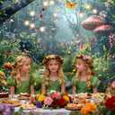 Enchanted Forest Backdrop Mushroom Butterfly Floral Fairy Tale 5x3ft | Wildflowers Fairytale Wonderland Garden Background Boy Girl Baby Shower Birthday Party Banner Decorations Photoshoot Props