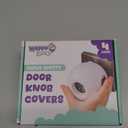 Child Safety Door Knob Cover (4 Pack) Hard-to-Remove Dual-Lock Door Handle Covers for Kids - Reusable Baby Proof Door Knob Locks - Installs Easily, No Tools Needed (White)