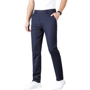 ESSYSHE Men’s Slim Fit Flat Front Dress Pants Wrinkle Free Khaki Casual Pants 8252Navy D32x32