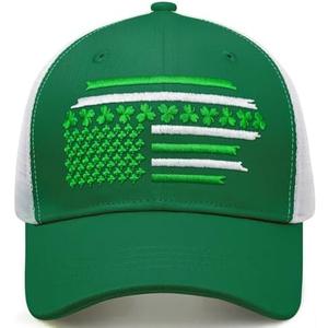 nmbnswo St Patricks Day Hats, Embroidery Mesh Saint Patricks Day Shamrock Trucker Hats St. Patrick's Day Gifts for Men Women
