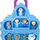 Fisher-Price Little People Toddler Toy Disney Frozen Carry Along Castle Case Playset with Figures for Pretend Play Kids Ages 18+ Months (Blue)