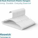 50 Pack Plastic Hangers, Space Saving Closet Hangers with Non-Slip Notches, Durable Slim Hangers for Shirts, Dresses, Jackets, Pants