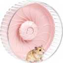 Silent Hamster Wheel, 10in Hamster Wheel No Stand, Double-Bearing Quiet Spinner for Syrian Hamsters, Hedgehogs, Mice & Small Pets, Pink