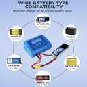 LiPo Battery Charger RC Balance Fast Battery Charger Discharger 80W 6A Smart Digital Battery Pack Charger for 1S-6S LiPo Life Li-ion 1-15S NiCD NiMH PB Smart Batteries RC Car (Blue)