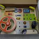 Montessori Toddler Toys - Baby Wooden Busy Board - Sensory Toys with Light Switch - Travel Toys for Educational Toddler Activities for Toddlers 1 2 3 4+ Year Old