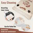 Reusable Bread Bags for Sourdough & Homemade Bread, 100% Linen Moisture-proof Lined Storage Bags with Buckle and 1 Bowl Cover  Durable, Easy to Clean, and Keeps Bread Fresh Longer