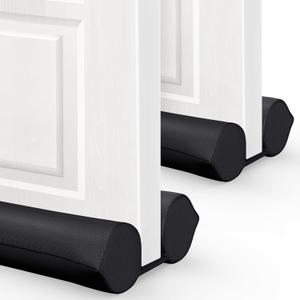 2 Pack Under Door Draft Stopper - Bottom Door Gap Filler & Seal - Fits 30 to 36 Door, Block Cold Air, Noise, Sound, Bugs, Dust, Easy to Install, Double Side Block, No Adhesive, Black