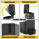 Dog Poop Trash Can Outside,3Gal Metal Outdoor Trash Can,Outdoor Dog Poop Trash Can with Lid for Odor Control,Waterproof Dog Waste Trash Can - Includes Poop Scooper for Dogs & Bin Bag Holder (Black)