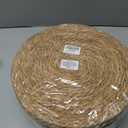 Aneco 24 Pack 13.8-Inch Round Woven Placemats Natural Hand-Woven Boho Rattan Wicker Bulrush Placemat Farmhouse Rustic Braided Table Mats for Dining & Kitchen Decor