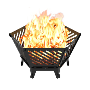 22.5 Inch Portable Plug Fire Pit for Camping, Detachable Outdoor Wood Burning Firepit with Travel Bag for Outside Patio Heating, Picnic, Bonfire and BBQ, Diagonal Hollow Style