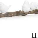 Coat Rack Wall Mount with 4 Hooks, 3 Brids Creative Wall Hooks Decorative, Vintage Resin Wall Hook Rack for Coat, Key, Towel, Hat, Bag (4 Hooks37.3CM)