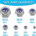 2 x 201pcs Locknuts Assortment Kit,M3 M4 M5 M6 M8 M10 M12 Metric Nylon Insert Lock Nuts Set,304 Stainless Steel Lock Nuts