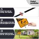 Felexdo Large Slow Down Sign with Stake, 14”x10”Kids and Pets at Play Yard Metal Sign with 36”Strong Steel Stake Easy Installation for Street or Roa