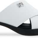 Aerosoles Women's DUANE Low Heeled Slide Sandal (9, White Pu)