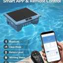 T1B Solar Powered Pool Skimmer Robot, Automatic Robotic Pool Surface Skimmer Cleaner with 24/7 Cleaning, Dual Charging Modes, Auto-Dock, Inground & Above-Ground Pools (Blue)