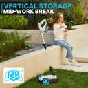 RB 9" Small Lawn Mower for Small Spaces, 40V 2Ah Battery & Charger, Ultra-Light Mini Cordless Lawn Mower with Brushless Motor, 3 Cutting Heights, One-Hand Steering, Upright Storage for Tiny Yards