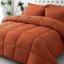 JOLLYVOGUE Queen Comforter Set, Ultra-Soft Bed in a Bag Queen Size 7 Pieces, Oeko-TEX Certified Bedding Set with Down Alternative Comforter, Sheets, Pillowcases & Shams, Burnt Orange
