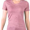MERIWOOL Womens Merino Wool Short Sleeve T Shirt Lightweight Base Layer Tee (Pink, XS)