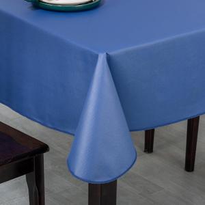 Elegant Rectangular Tablecloth, 100% Waterproof Vinyl, Solid Color Tablecloth, Modern Minimalist Style, Suitable for Dining/Gathering/Picnic/Kitchen Table Decoration(Dark Blue, 70"x52" Rectangular)