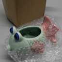 DIYOMR Tropical Fish Ceramic Planter, 5.8 Small Flower Pot Decoration Desktop Windowsill Decor,Indoor Outdoor Succulent Cactus Pot for Plant Lover (Green)