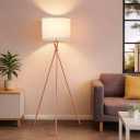 Modern Copper Metal Tripod Floor Lamp with a Pink Shade | Floor Lamps & Torchieres, Home Décor, Improvement & Lifestyle Essential