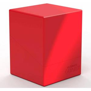 Ultimate Guard Boulder Solid 100+, Deck Case for 100 Double-Sleeved TCG Cards, Red, Secure & Durable Storage for Trading Card Games, No Transparency