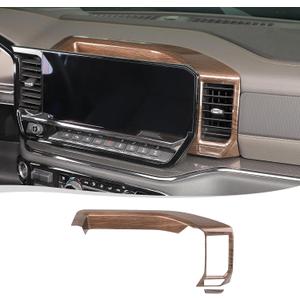 Voodonala for Chevy Silverado 2022-2023 Center Dash Navigation Panel Cover Trim Compatible with Chevrolet Silverado 2022+ (ABS, Wood)
