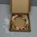 Handcrafted Dried Flower Crown, Natural Preserved Daisy Wreath Headband in Cream and Pink, Rustic Wedding Hair Garland for Kids and Flower Girls