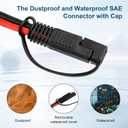 10AWG Heavy-Duty Extension Cable with Anderson-Style Connector to SAE 3FT, Includes Extra SAE Connector, High Power Transfer for Solar Panels, RVs, and Automotive Applications