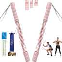 Ptrildo Cordless Battle Ropes for Home Gym & Apartment with Workout Guide, Color: 4.5lb-pink