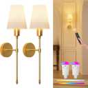 FULEN Wall Sconces Battery Operated Set of 2, 18 Colors Wireless Wall Lights with Remote LED Indoor Wall Sconce Dimmable Detachable Bulbs,10000mAh Rechargeable Battery Powered Wall Lamps for Bedroom
