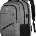 MATEIN 18 Inch Laptop Backpack, 50 L Travel Backpack with Luggage Strap and TSA Laptop Compartment for Men Women, Extra Large Carry On Waterproof Computer Bag, Grey