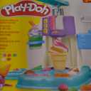 Play-Doh Rainbow Swirl Ice Cream Playset with 7 Pretend Play Kitchen Accessories, Arts and Crafts Toys for 3 Year Old Girls and Boys and Up