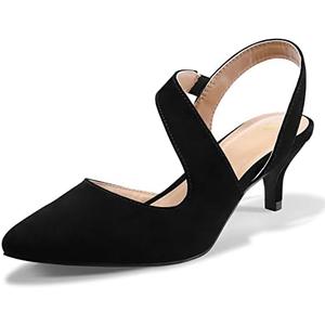mysoft Women's Dress Shoes Low Heels 2 inch Kitten Pumps Slingback Wedding Party Medium/Wide Width Shoes, 7