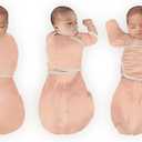 SwaddleDesigns 6-Way Omni Swaddle Sack Arms Up Swaddle for Newborn, More Options to Calm Startle Reflex, Improves Sleep (Small (6-14 Pound), Heathered Peach Blush)