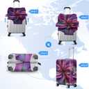 FOREVER QUEEN Pinkish Purple Flower Luggage Cover Suitcase Protector Suitcase Cover Anti-Scratch, Stretchable Bag Cover Washable Durable Polyester, M(fits 24-26Inch suitcase)