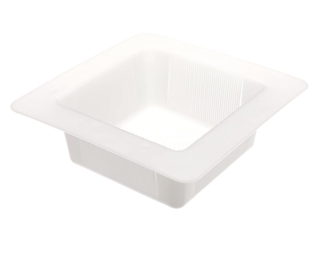 Krowne Flanged Floor Drain Strainer Double Bend Spout 30-141, White