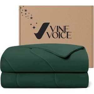 Soft Cooling Comforter, Full/Queen Cooling Blankets for Hot Sleepers, Double-Sided All-Season Cold Breathable Lightweight Blanket for Night Sweats, Dark Green, 90''x90''