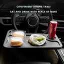 Car Steering Wheel Desk,Steering Wheel Tray, Lightweight Food Drink Table for Car, Hook on Car Steer Wheel Table Tray Fit for Most Vehicles (Black)