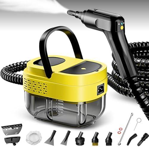 Steam Cleaner,15s Heat-Up,1.6L Tank,3-Level Adjustable Handle,2500W Steamer for Cleaning,Portable Steamer for Cleaning with 16PCS Accessories,Steam Cleaner for Home,Car,Dirt,Grease,Grout,Tile,Couch Steam Cleaner,15s Heat-Up,1.6L Tank,3-Level Adjustable Handle,2500W Steamer for Cleaning,Portable Steamer for Cleaning with 16PCS Accessories,Steam Cleaner for Home,Car,Dirt,Grease,Grout,Tile,Couch