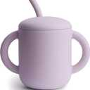 mushie 100% Silicone Training Cup & Straw for Toddlers | 6 Months+ (Soft Lilac)