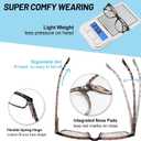 4 Pack Reading Glasses with Spring Hinges, Rectangle Readers for Women Men, Grey Tortoise*4, 2.0 x