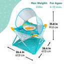 Bright Starts Disney Baby Finding Nemo Pop 'N Jump Portable Baby Jumper, Foldable Indoor/Outdoor Baby Jumper with Sensory Activities, Ages 612 Months