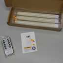 Flameless Taper Candles with Remote Timer, Real Wax LED Flickering Candlesticks Battery Operated 3D Wick for Wedding, Party, Home(Ivory, 9.84", Set of 3)