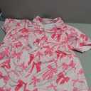 SHENHE Women's 2 Piece Pajama Set Bow Graphic Button Down Short Sleeve Lapel Shirt Pj Short Set (XX-Large, Deep Pink)